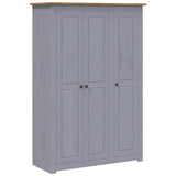 3-Door Wardrobe Grey 118x50x171.5 cm Pine Panama Range 282662