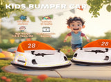 360&deg Rotation Kids Bumper Car, 12V Waltzer Car with Remote Control, Dual Joysticks, Music Lights, T3398P348435