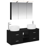 Bathroom Furniture Set 4 pcs Black Oak 3407016