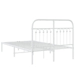 Metal Bed Frame without Mattress with Headboard White 120x190cm 376646