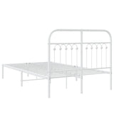 Metal Bed Frame without Mattress with Headboard White 120x190cm 376646