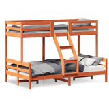 Bunk Bed without Mattress 90x200/120x200 cm Wax Brown Solid Wood 3207172