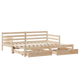 Daybed with Trundle and Drawers without Mattress 90x200 cm 3302171