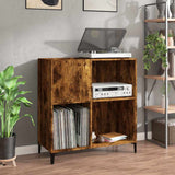 Record Cabinet Smoked Oak 84.5x38x89 cm Engineered Wood 832002