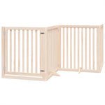 Dog Gate with Door Foldable 12 Panels 960 cm Poplar Wood 3155672
