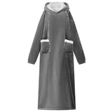 Blanket Hoodie Dark Grey M Fleece and Flannel 42017191