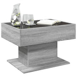 Coffee Table with LED Grey Sonoma 70x50x45 cm Engineered Wood 847537