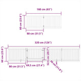 Dog Gate with Door Foldable 10 Panels Black 800 cm Poplar Wood 3155683