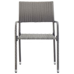 ZNTS Garden Dining Chairs 2 pcs Stackable Grey Poly Rattan 318719