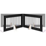 Dog Gate with Stands 4 pcs Black Oak 100 x 60 cm 892115