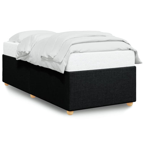 ZNTS Bed Frame without Mattress Black 100x200 cm Fabric 3284710