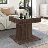 Coffee Table with LED Brown Oak 50x50x45 cm Engineered Wood 847566