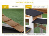 Rabbit Hutch Guinea Pig Hutch Wooden House with Run, 2 Tier Pet Cage Outdoor with No-leak Plastic T3398P375351