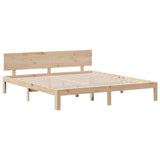 Bookcase Bed without Mattress 180x200 cm Super King Solid Wood Pine 3322698