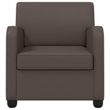 Armchair Shiny Brown Faux Leather 42043436