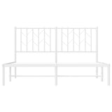 Metal Bed Frame without Mattress with Headboard White 140x190cm 374486