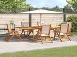 7 Piece Garden Dining Set Solid Wood Acacia and Textilene 3279278