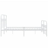 Metal Bed Frame without Mattress with Footboard White 150x200cm 376669