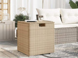 Propane Tank Cover Table Beige 40x40x60 cm Poly Rattan 366297