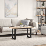 ZNTS Coffee Table O-Frame 100x50x45.5 cm Solid Wood Pine and Steel 3282732
