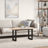 Coffee Table O-Frame 100x50x45.5 cm Solid Wood Pine and Steel 3282732