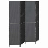 Room Divider Folding Manual Black 195 x 180 cm Poly Rattan 42003672