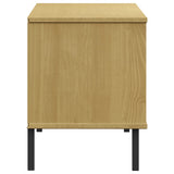Shoe Rack with Metal Legs Brown 106x35x45 cm Solid Wood OSLO 350994