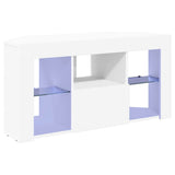 Corner LED TV Cabinet White 100 x 40 x 50 cm Engineered Wood 889795