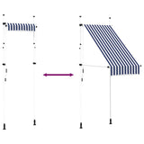 Manual Retractable Awning 100 cm Blue and White Stripes 145829