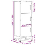 Highboard Sonoma Oak 35.5x35x106.5 cm Engineered Wood and Metal 849065