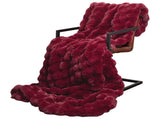 Anti-Slip Faux Rabbit Fur Blanket Olite 4 pcs Bordeaux Red 42021854