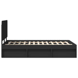 Bed Frame with Headboard Black 120 x 200 cm Solid Pine Wood 3412507