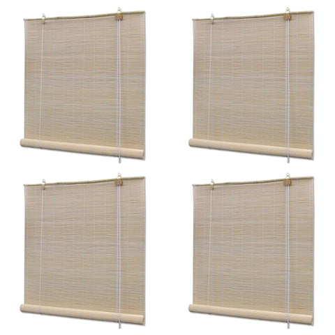 ZNTS Bamboo Roller Blinds 4 pcs 120x160 cm Natural 278743