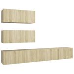 ZNTS 4 Piece TV Cabinet Set Sonoma Oak Engineered Wood 3079026