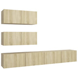 4 Piece TV Cabinet Set Sonoma Oak Engineered Wood 3079026