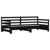 Daybed with Trundle without Mattress Black 80x200 cm Solid Wood 836152