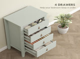 Bedroom Chest of Drawers, Modern 4 Drawer Dresser Cabinet with PU Leather Handles and Metal Runners T3398P378104