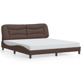 Bed Frame with LED without Mattress "Hvar" Brown 180x200 cm 3213950