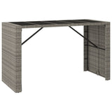 7 Piece Garden Bar Set with Cushions Grey Poly Rattan 3203953