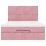 Ottoman Bed with Mattresses Pink 140x190cm Velvet 3313402