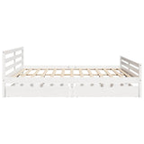 Bed Frame without Mattress White 200x200 cm Solid Wood Pine 3301619