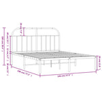 Metal Bed Frame without Mattress with Headboard White 140x190cm 353684