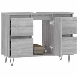 Bathroom Cabinet Grey Sonoma 80x33x60 cm Engineered Wood 831658