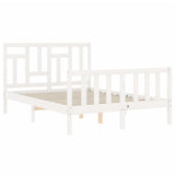 Bed Frame without Mattress White Small Double Solid Wood Pine 3193112