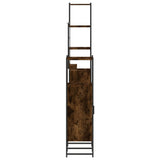 4 Piece Bathroom Cabinet Set Smoked Oak Engineered Wood 3214361