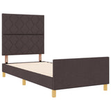 ZNTS Bed Frame Dark Brown 90x200 cm Fabric 3344777