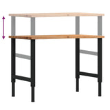 Workbench Light Brown 100x60x cm Solid Wood Oak 3309697