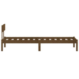 Bed Frame without Mattress Honey Brown Solid Wood Pine Single 810115