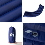 ZNTS Self Inflating Camping Mattress with Integrated Pillow Navy Blue 4007122