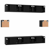 TV Cabinet Set Wall-mounted 8 pcs Black Oak Engineered Wood 3393154